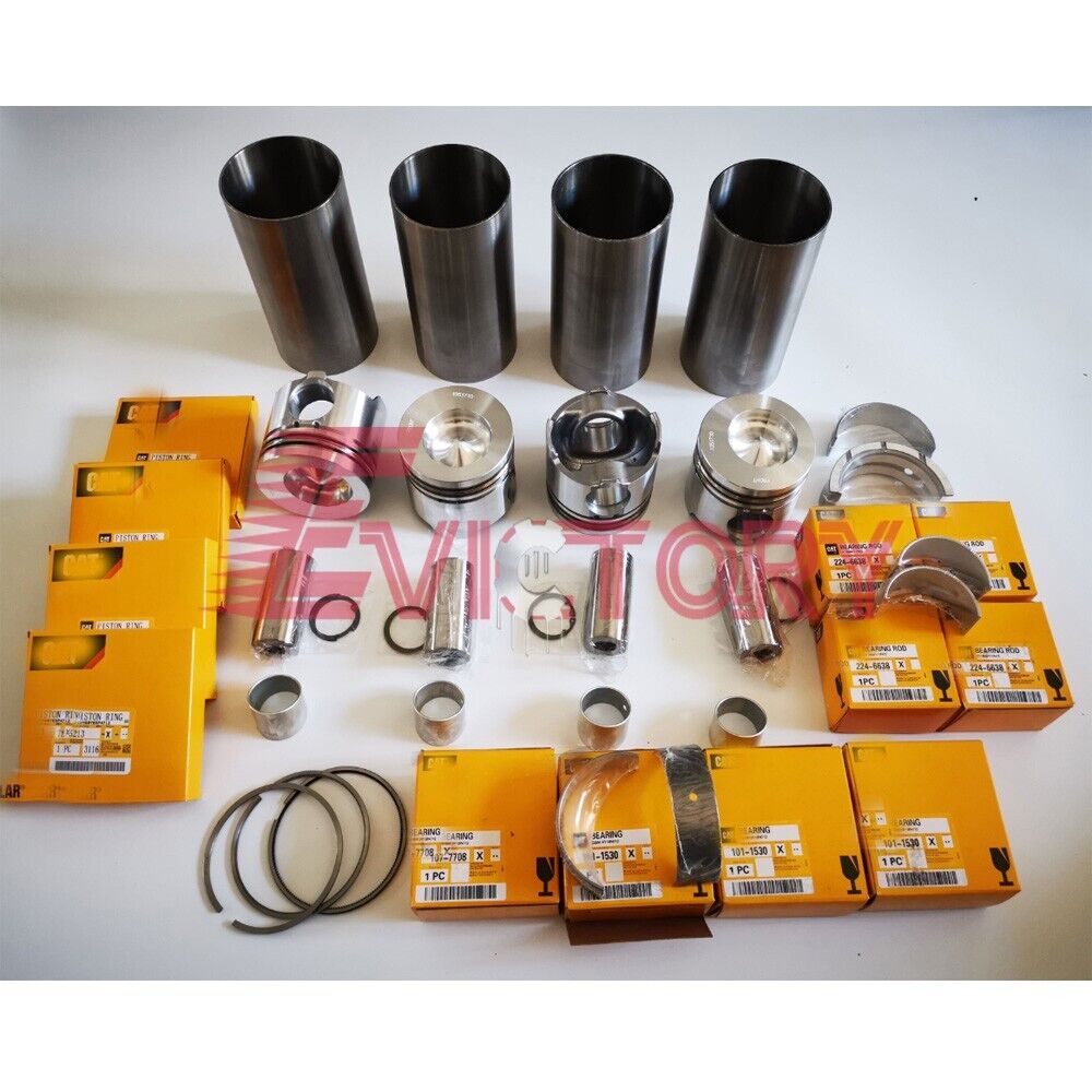 For caterpillar 3204T 3204 overhaul rebuild kit 3-ring piston liner brgs gasket