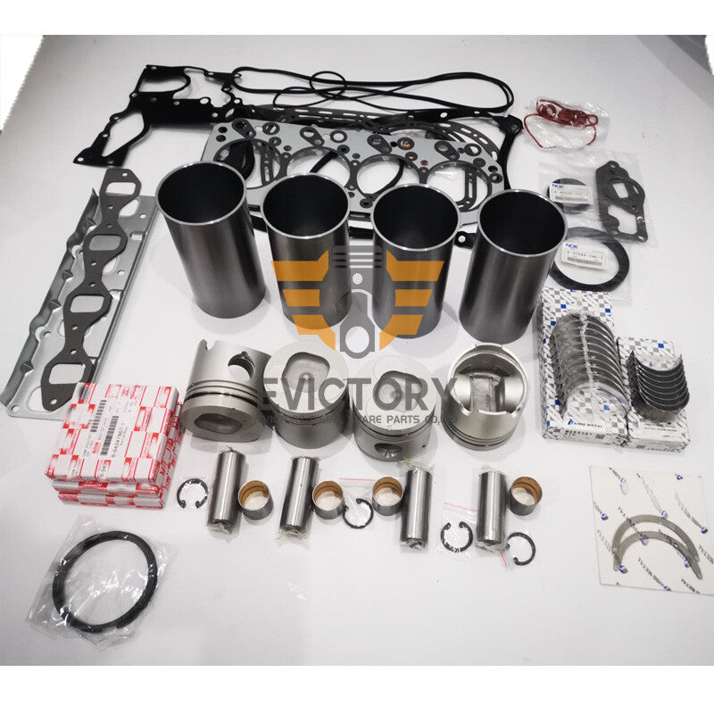 For  Mustang Bobcat Isuzu 4JB1 rebuild overhaul kit Piston liner gasket valve