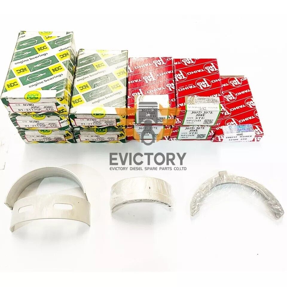 For Hino J08E J08ET full gasket kit + crankshaft conrod bearing engine parts