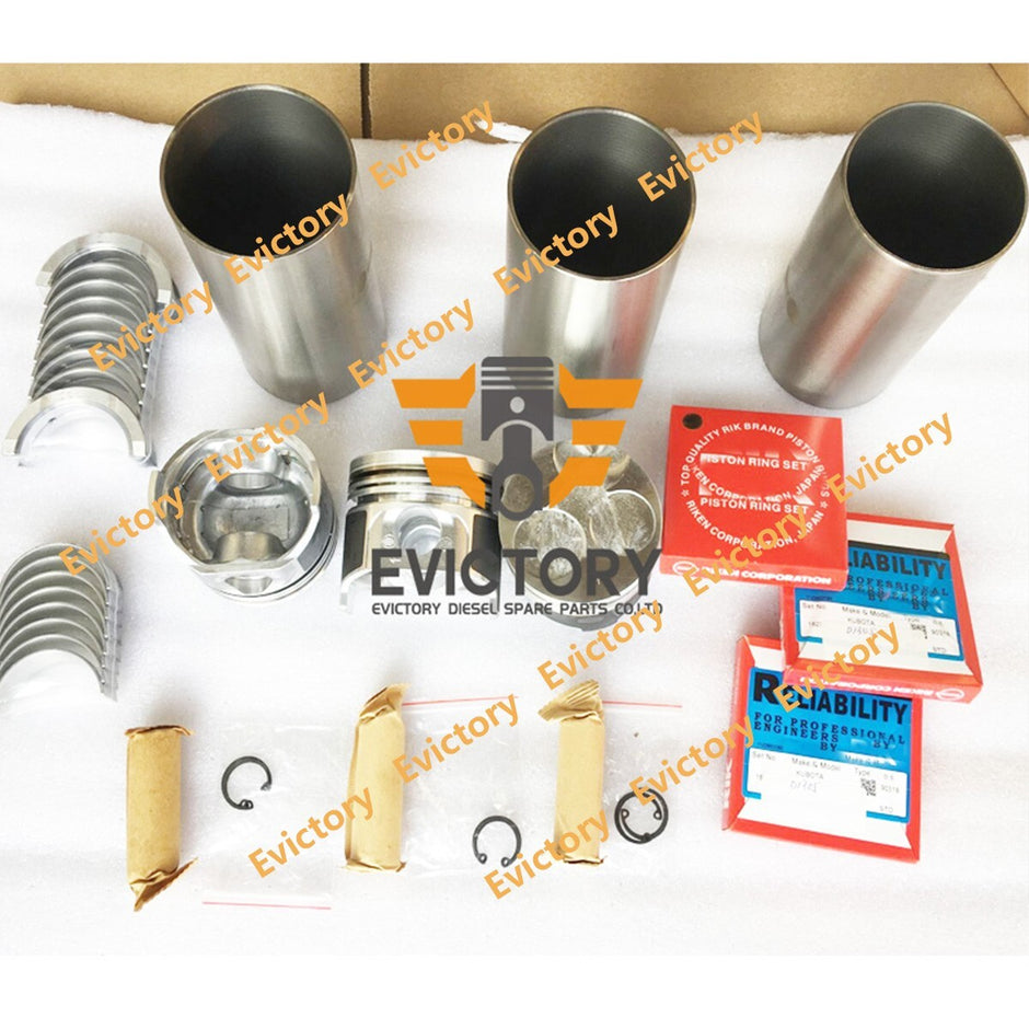 D1105 rebuild overhaul kit For Kubota piston ring cylinder liner gasket bearing