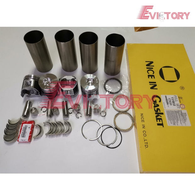 For YANMAR 4TNV88T 4TNV88-T rebuild overhaul kit piston liner gasket bearing