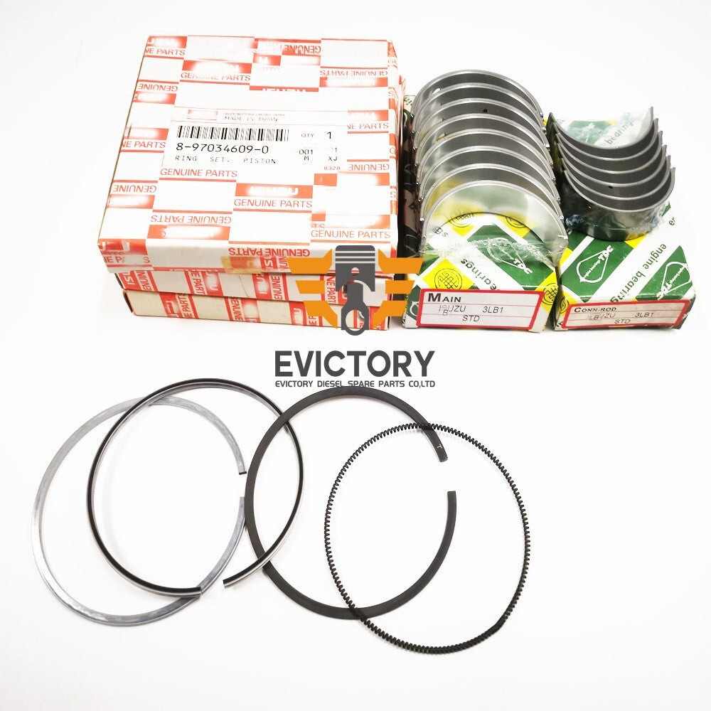 For KUBOTA D1703 crankshaft rebuild overhaul kit gasket + piston ring + bearing