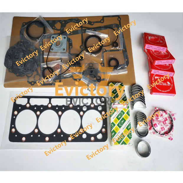 V1200 Engine Overhaul Rebuild Kit for Kubota piston ring+bearings+gaske kit
