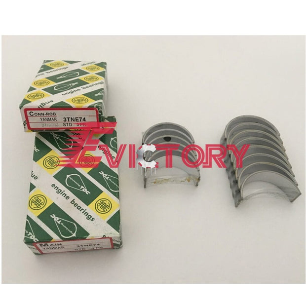 For Yanmar 3TN72 3TN72L 3T72 rebuild kit piston + ring + main big small bearing