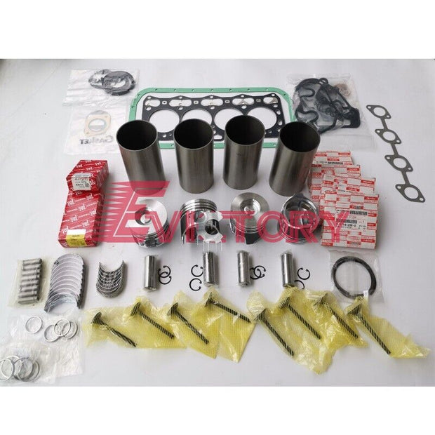 For Isuzu 4LE2X 4LE2 rebuild kit piston ring liner gasket bearing + 8pcs valve