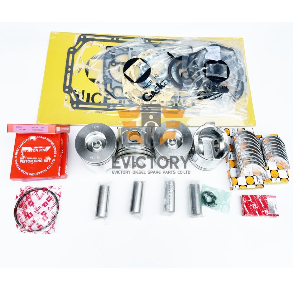 For Yanmar 4TNV94 4TNV94L rebuild kit oversize 0.50mm piston ring + valve assy