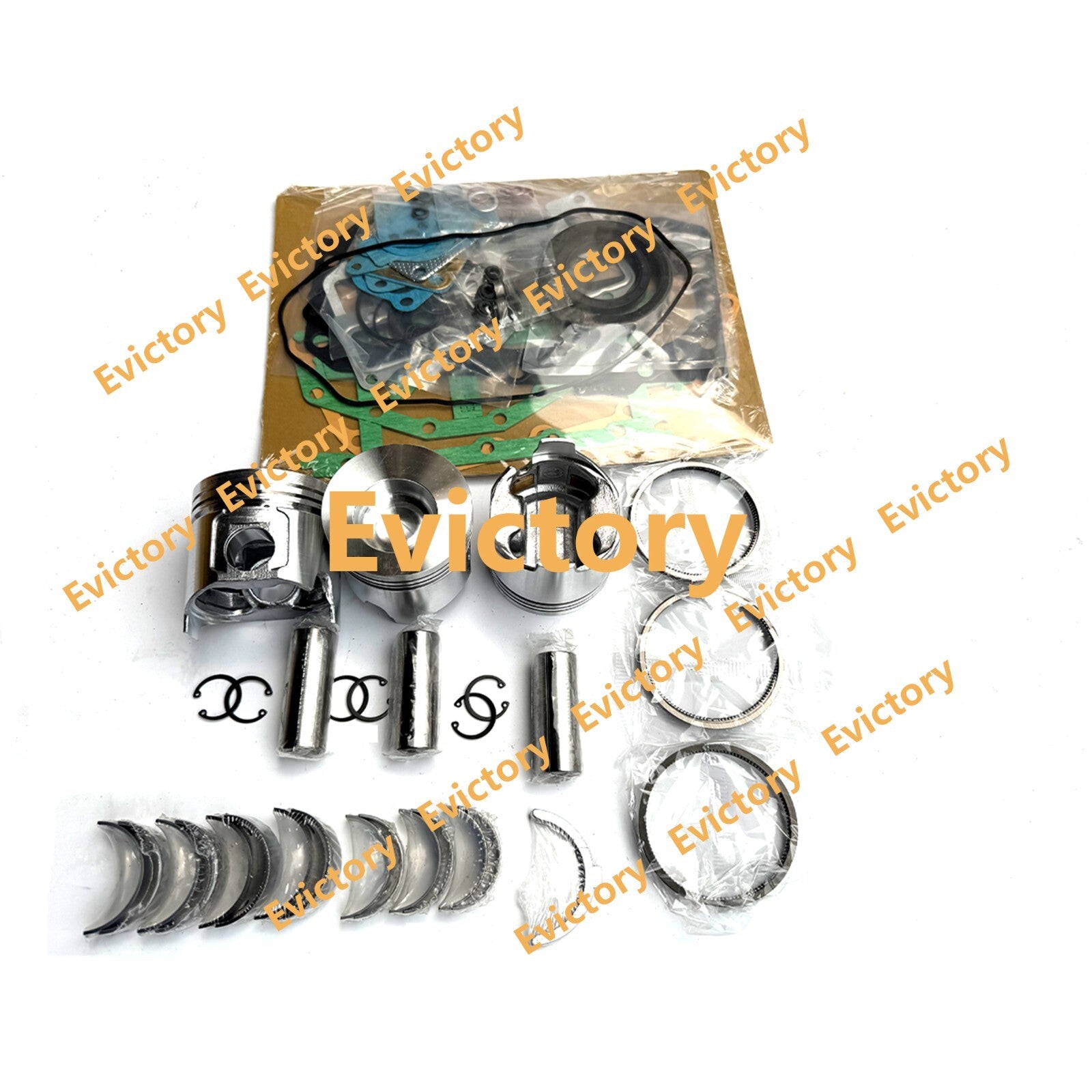 For Yanmar 3D84-3 3TNE84 3D84E overhaul rebuild kit valve guide piston gasket