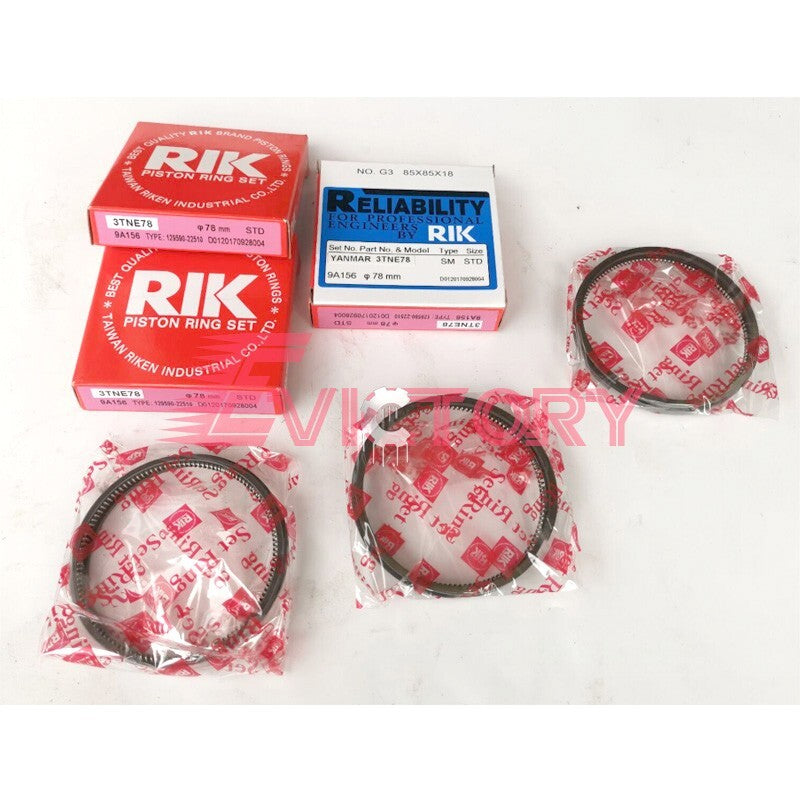 For Yanmar 3D78-1 3D78-1F rebuild overhaul kit piston ring + gasket + bearing
