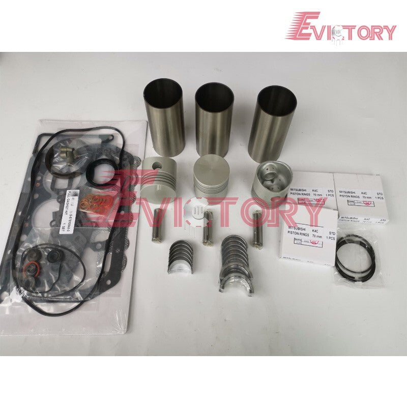 For Mitsubishi K3C rebuild kit piston liner cylinder gasket main conrod bearing
