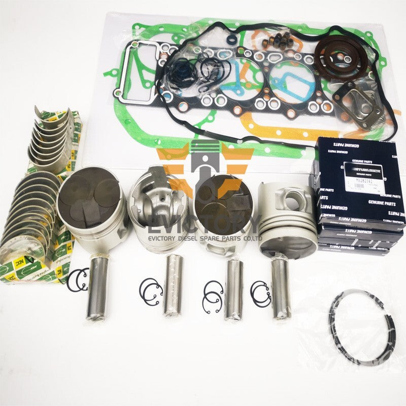 For PAJERO TRITON MITSUBISHI 4M40 4M40T overhaul rebuild kit + valves+ guides