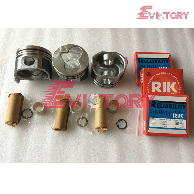 For KUBOTA D1105 Cylinder head assy complete piston ring overhauling gasket set