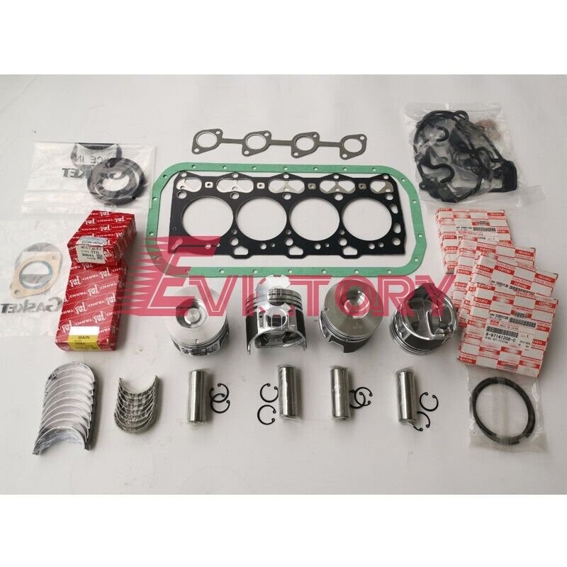 For Isuzu 4LE2 rebuild kit piston & ring oversize 030 0.50mm 050 + gasket kit