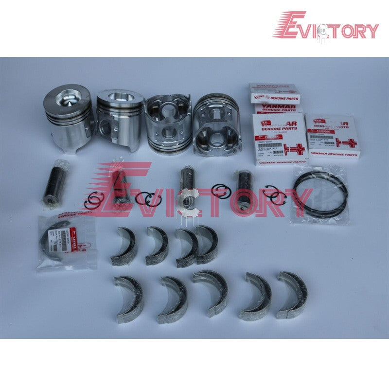 For Yanmar 4D98E 4TNE98 overhaul rebuild kit Piston ring head gasket bearing