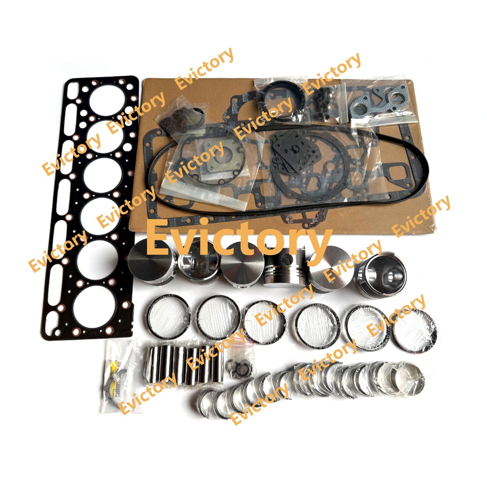 For kubota S2600 overhaul rebuild kit piston ring gasket bearing engine tractor