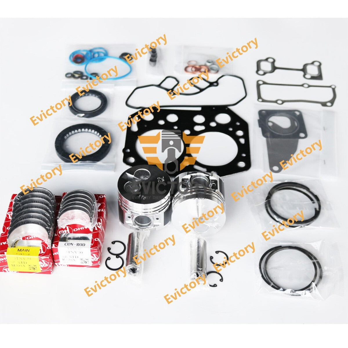 For YANMAR 2TNE66 2TN66E rebuild kit piston ring bearing gasket SK007 SK007-2