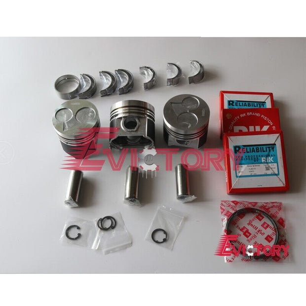 For kubota D1703 rebuild overhaul kit piston ring gasket bearing + 6pcs valve