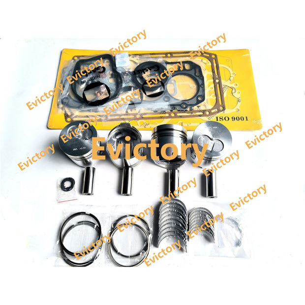 For Yanmar 4D98E 4TNE98 Oversize rebuild kit Piston ring +0.50mm gasket bearing