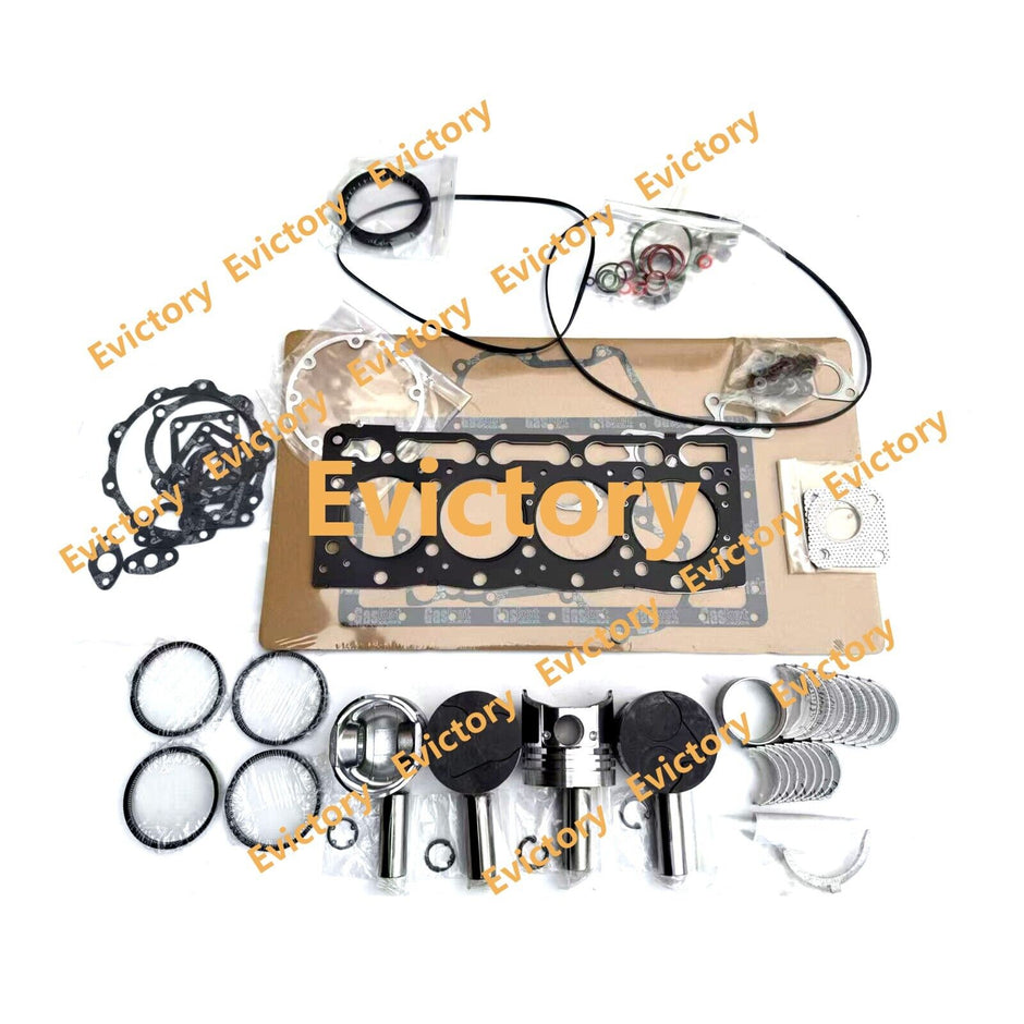 For kubota V1205 rebuild kit piston ring full gasket kit big small bearing