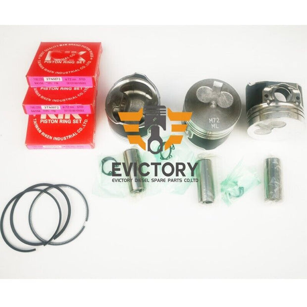 For Yanmar 3TNM74 overhaul rebuild kit piston + ring + crankshaft conrod bearing