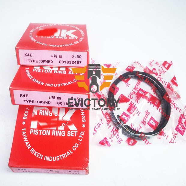 for Mitsubishi K3E overhaul kit piston ring + main conrod bearing tractor engine