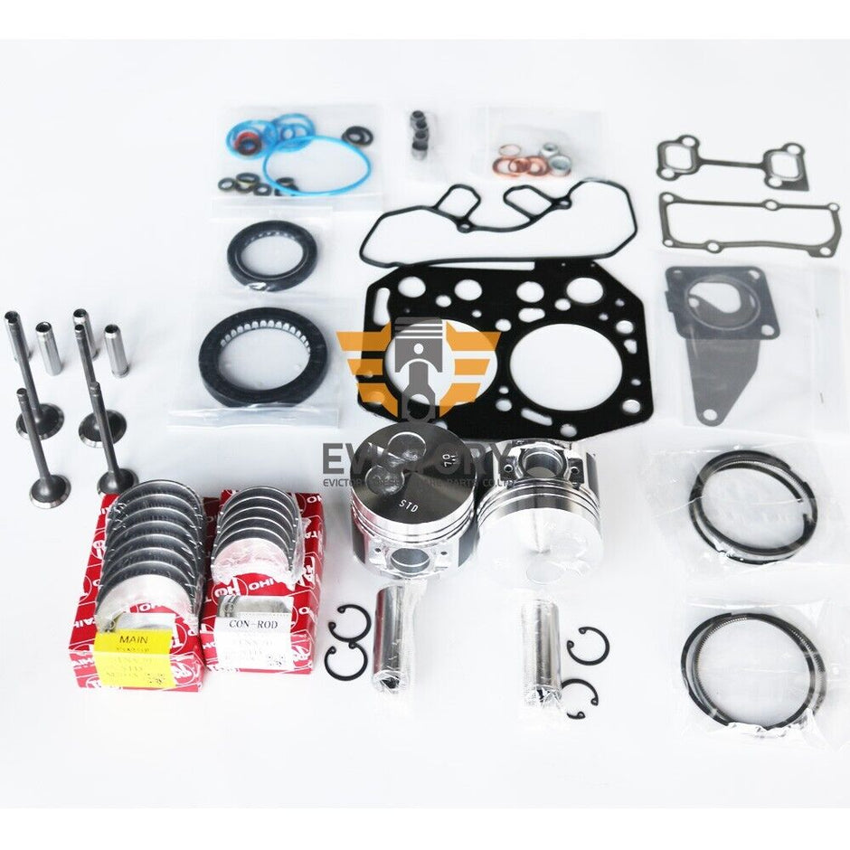 For YANMAR 2TN66 2TN66L rebuild kit piston ring bearing gasket + valve + guide