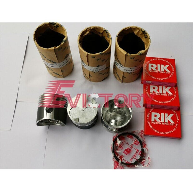 For MITSUBISHI K3D rebuild kit piston ring liner bearing gasket + 6pcs valve