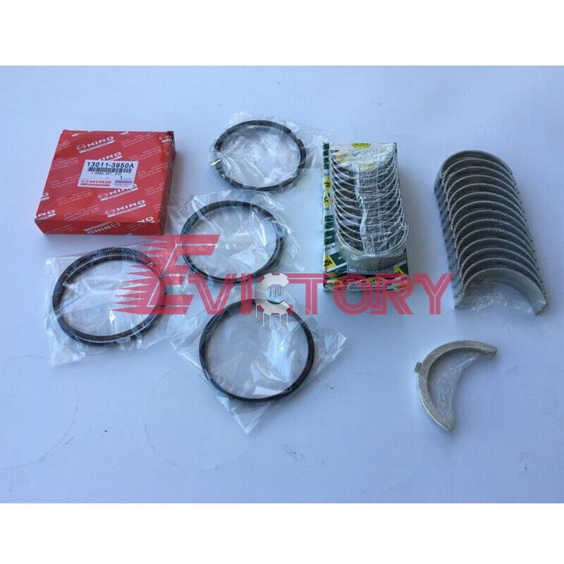 For Hino N04C-T N04CT N04C rebuild kit piston ring+ engine bearing+ gasket kit