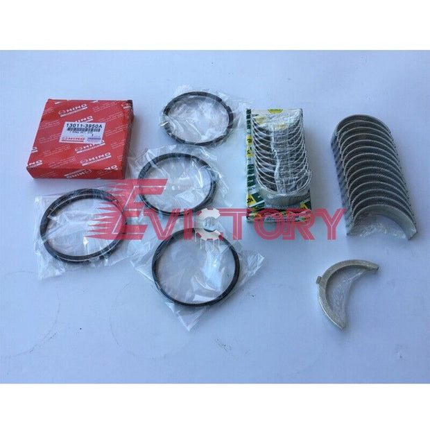 For Hino N04C-T N04CT N04C rebuild kit piston ring+ engine bearing+ gasket kit