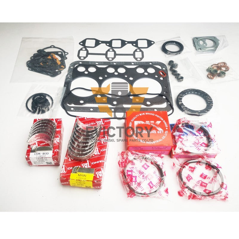 for Yanmar oversized 0.50mm 3TNA72rebuild kit  Piston ring gasket bearing