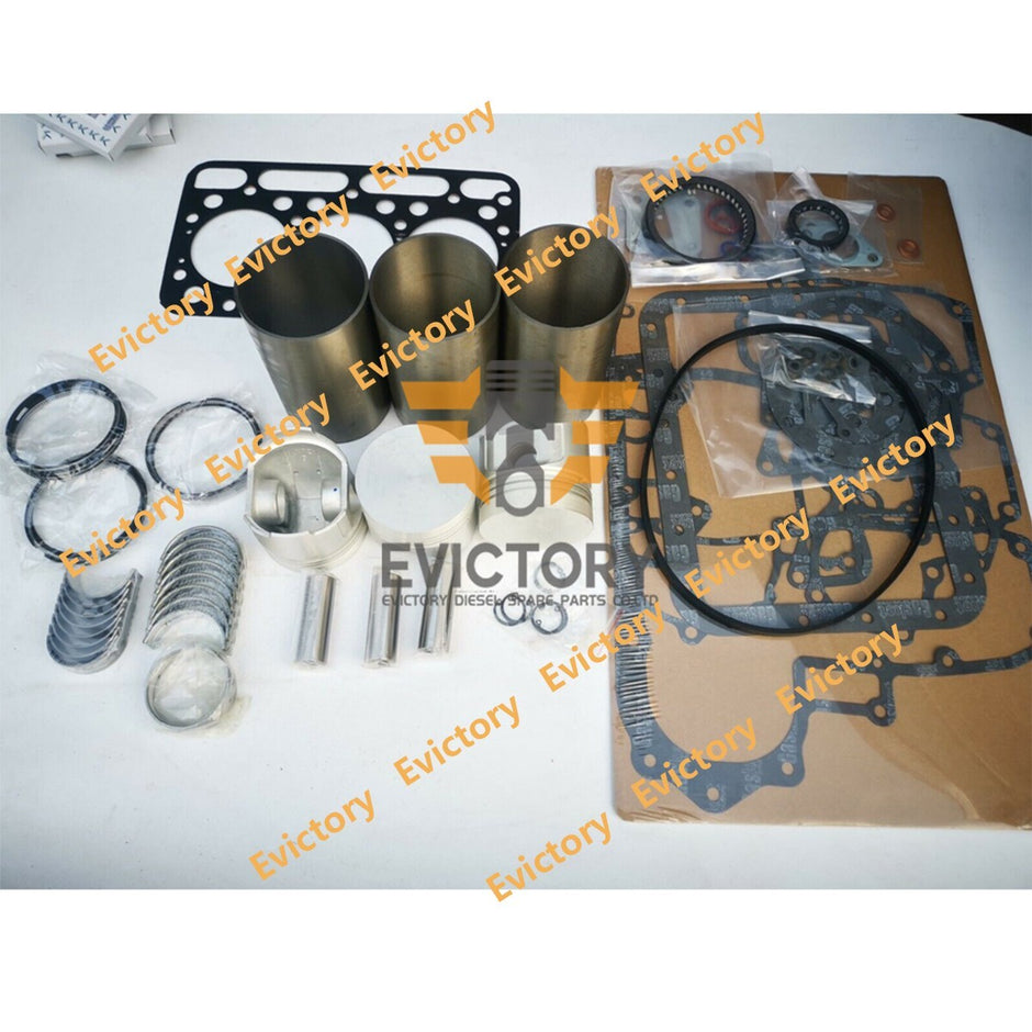 For kubota D1403 rebuild overhaul kit piston ring liner bearing full gasket kit