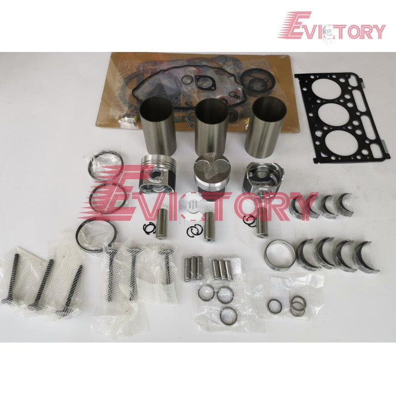 For Kubota D1503 rebuild kit overhaul gasket piston ring liner valves bearings