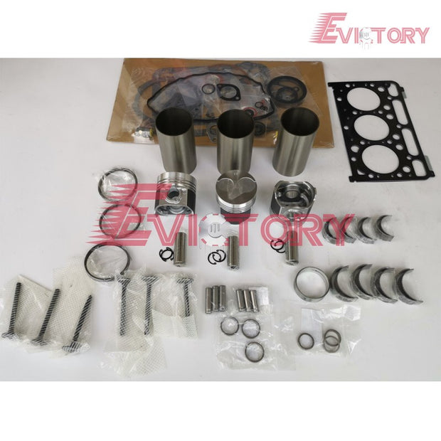 For Kubota D1503 rebuild kit overhaul gasket piston ring liner valves bearings