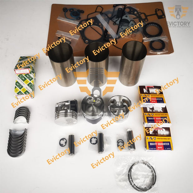 For Yanmar 3YM30 rebuild kit valves + guides + piston ring liner gasket bearing
