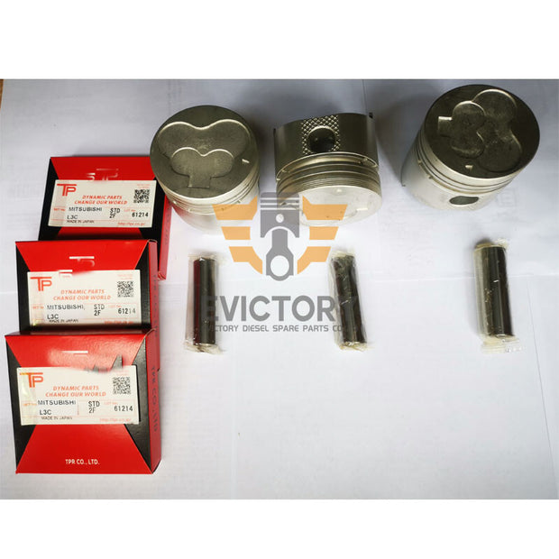 For MITSUBISHI L3C rebuild kit overhaul PISTON W ring + cylinder head gasket