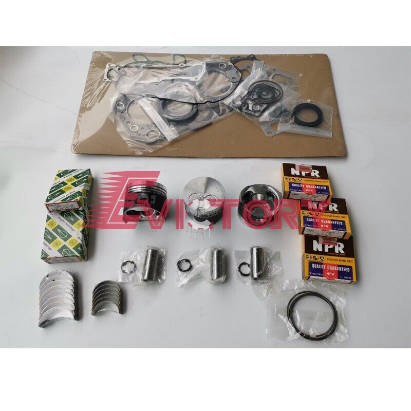 For Yanmar 3TNV70 rebuild kit piston ring valves guides liner gasket bearing