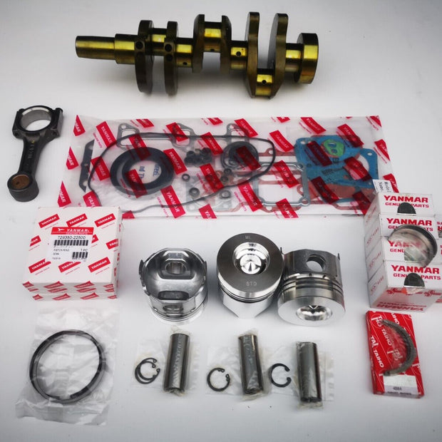 For Yanmar 3d84e 3tne84 crankshaft conrod rebuild overhaul kit gasket piston set