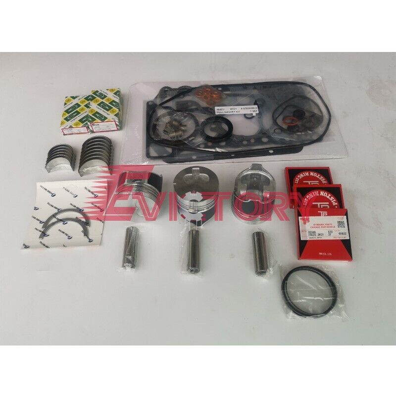 For Isuzu 3KC1 rebuild kit bearing piston ring valve guide gasket excavator