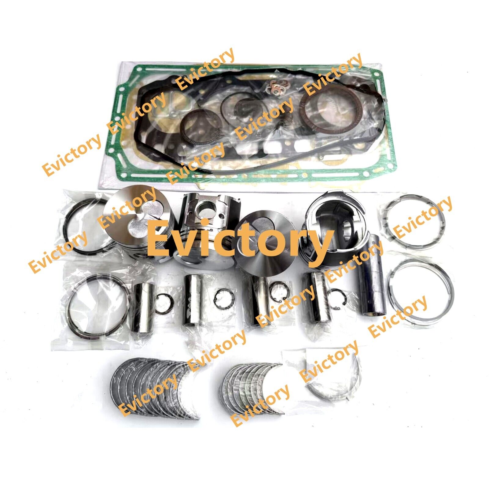 For yanmar 4TN92 4D92E 4TNE92 rebuild kit piston ring liner gasket bearing