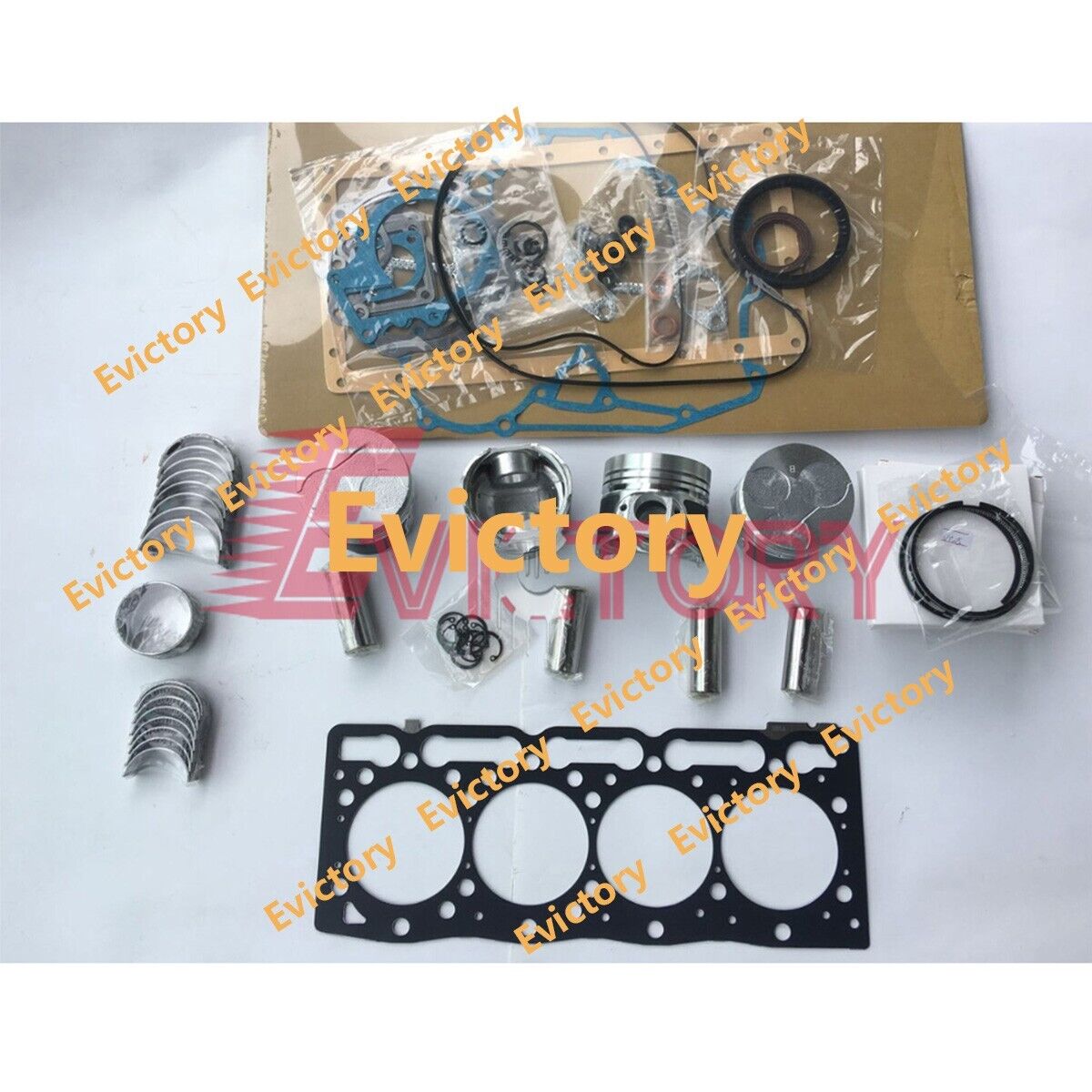 For kubota V1305 V1305-B rebuild overhaul kit piston ring gasket bearing set