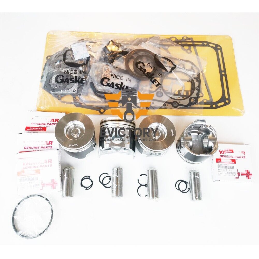 for Yanmar 4TNV98 oversize piston & ring 0.50mm OS gasket overhaul rebuild kit