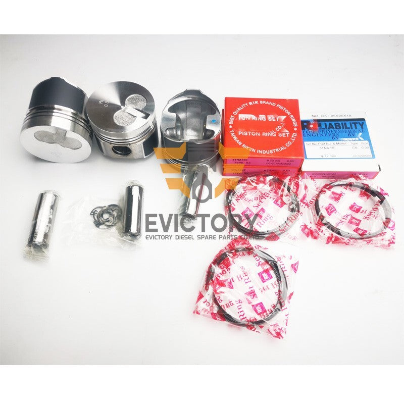 For Yanmar 3TNA72 3TNA72L 3TNA72UJ overhaul rebuild kit piston ring gasket compl