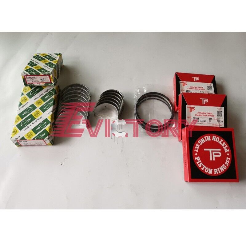 For Isuzu 3KR1 3KR2 parts repair kit piston ring + crankshaft conrod bearing