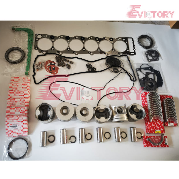 for ISUZU 6HH1 6HH1-T 6-Cylinders Diesel Engine Overhaul Kits - Pistons Ring Bearing Gasket