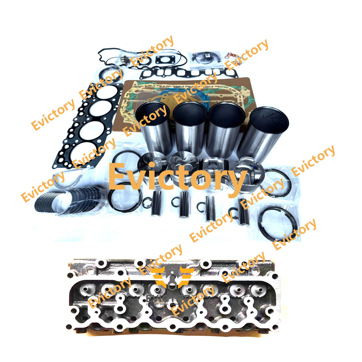 for ISUZU C240 cylinder head assy + engine rebuild kits pistons ring liner bearing gaskets