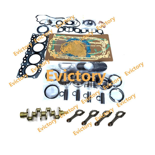 for Isuzu forklift C240 Engine Crankshaft + Conrod 4pcs + pistons ring bearing gaskets