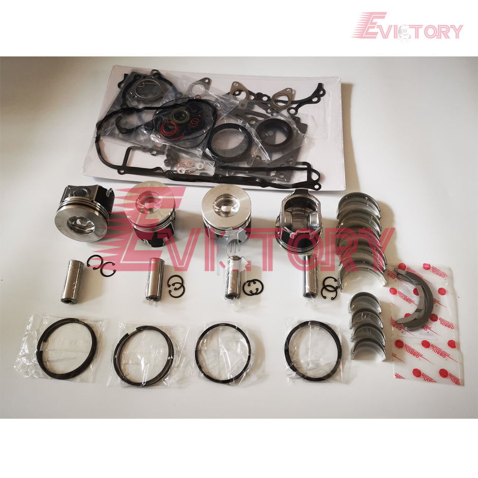 for Kubota V2607 V3307 Engine Rebuild Kits + Cylinder Head + crankshaft