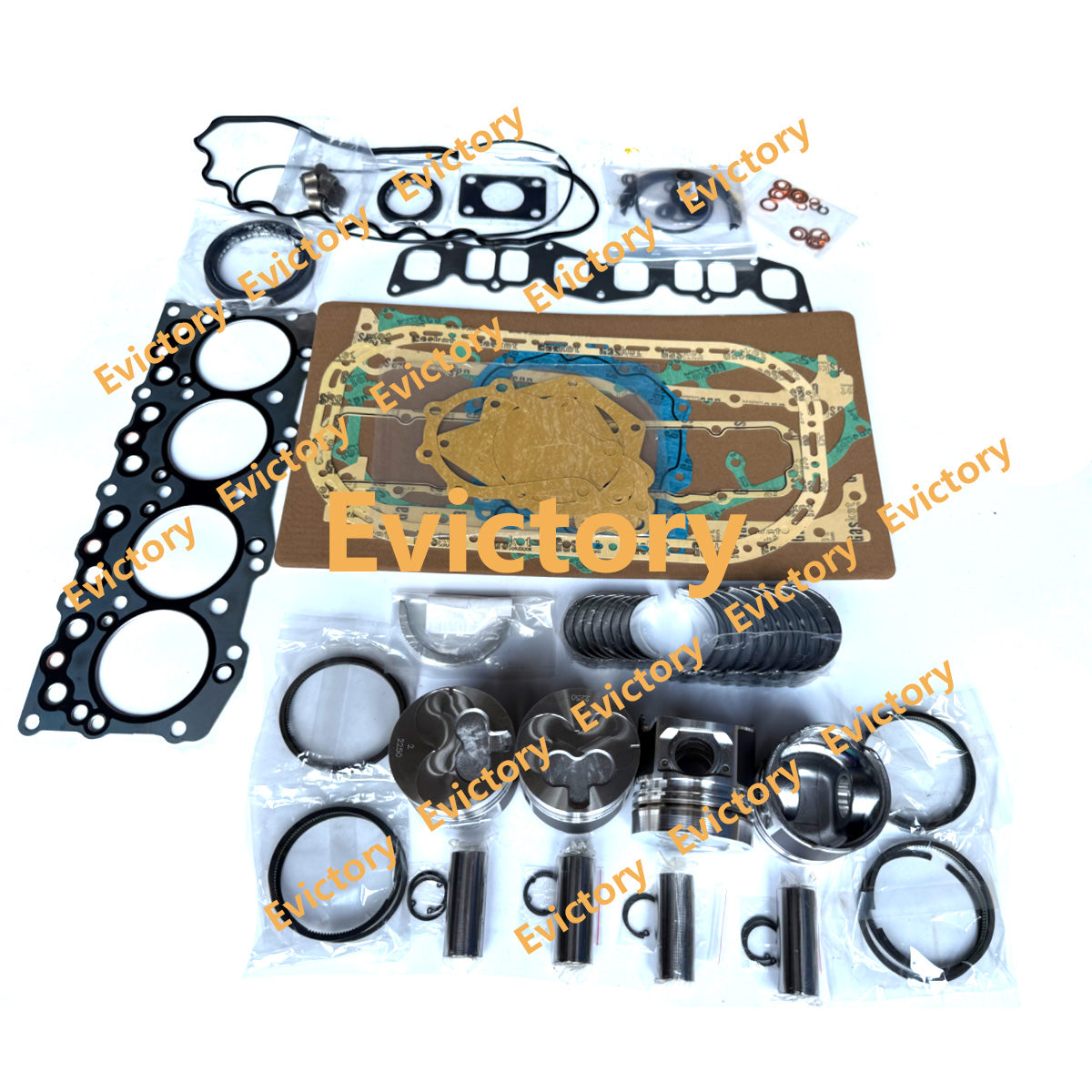 for ISUZU C240 forklift engine rebuild kits pistons ring liner bearing gaskets + oil pump 1pc